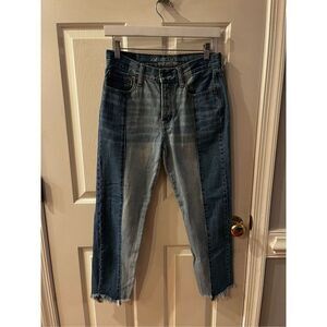 American Eagle Vintage High-Rise Two Tone Jeans sz 4 EUC